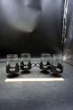 4 Corning Ware glasses. Glass-snap.