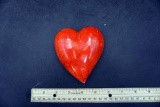 Red heart glass paperweights.