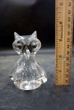 Owl glass paperweights.