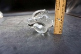 Rabbit glass paperweight.