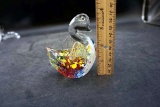 Swan glass paperweight.
