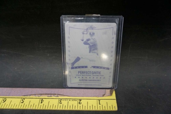 2014 Leaf Perfect Game Printing Plate. Austin Havekost Baseball
