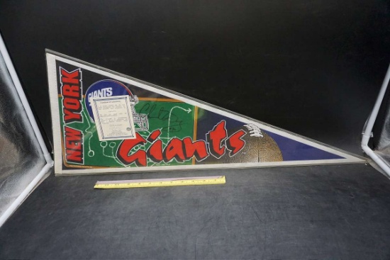 Charles Way Signed New York Giants Pennant