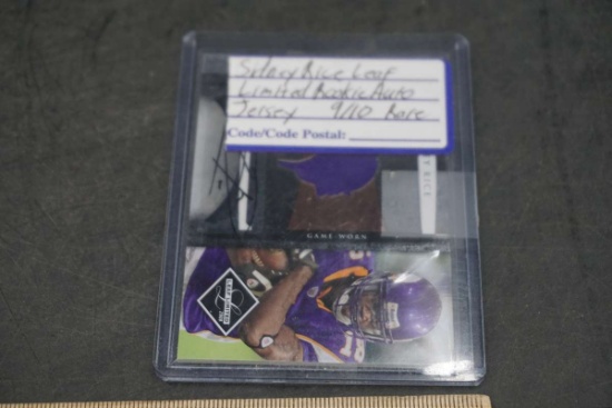 Sidney Rice Leaf Limited Rookie Autographed Card