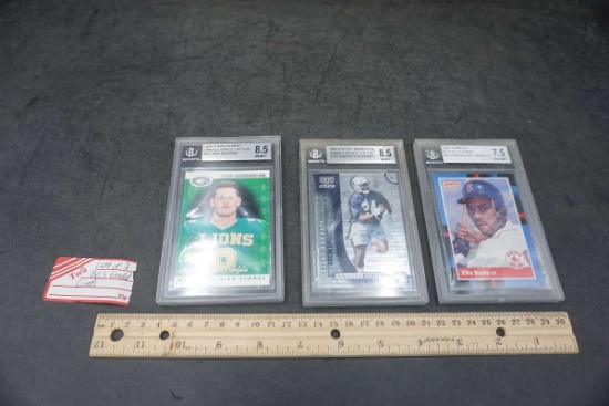 3 BGS Graded Football & Baseball Cards