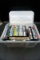 DVD's, tote with lid.