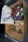 Poker chip set, animal figurines, sequence game.