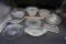 Large lot of clear glass bowls, plates, serving pieces.
