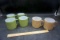 Green and brown coffee cups.