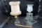 Mismatched crystal electrified lamps.