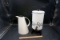 Coffee, percolator and coffee carafe.