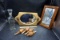 Wooden Finials, Stained Glass Mirror, Mirror, Decanter