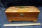 Handpainted, Carved Wooden box w/ Mirror