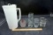 Assorted glassware, canister.