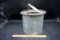 Vintage metal minnow bucket.