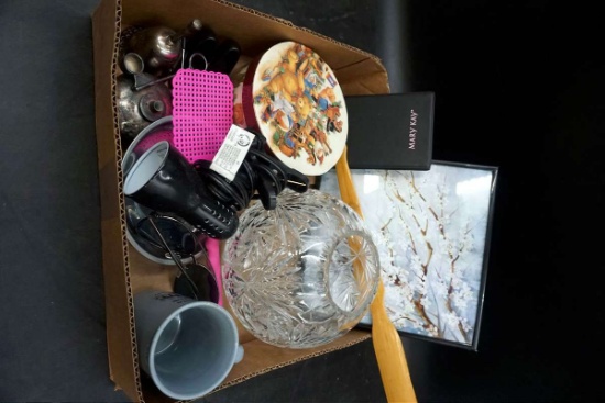 Glassware, artwork, Mary Kay, coffee cups, Rose Bowl.
