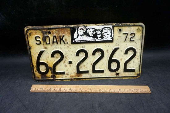 1972 South Dakota license plate.