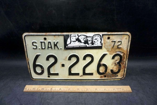 1972 South Dakota license plate.