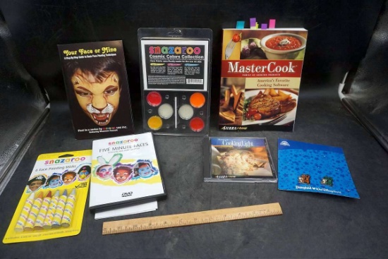 Face paint books, supplies, movie, paints, cookbook, and more.
