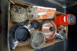 Owl, kitchen utensils, Coca Cola hot dog toaster.