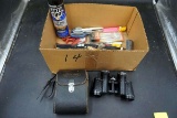 Binoculars, garage door opener, Clippers, watch, scissors, Wicks, and more.