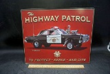 The Highway Patrol metal sign.