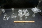 Candle sticks, stemware.