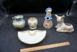 Glassware, figurines, pottery.