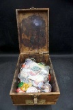 SHoe Shine Box w/ Political Buttons & Pins