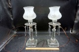 Pair of Matching Crystal Lamps