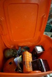 Orange Tote w/ Lid, Halloween Decor, Projector
