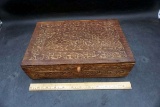 Carved Wooden box w/ Mirror