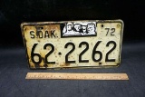 1972 South Dakota license plate.