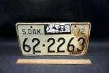 1972 South Dakota license plate.