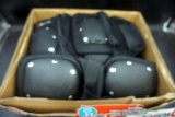 Roller blades and pads.