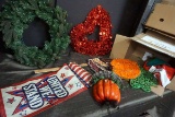 Decor, reads, Halloween, 4th of July.