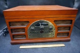 Crosley record player, radio, CD player.