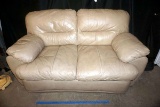 Leather loveseat.