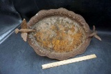 Cast iron birdbath top.