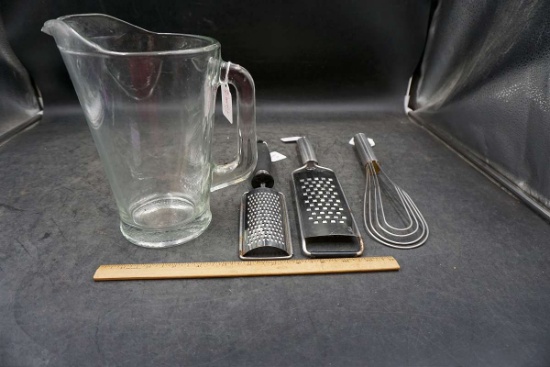 Cheese Graters, Whisk & Pitcher