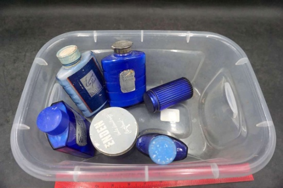 Blue Glass, Jars, Bottles