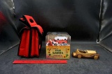 Car Lights, Wooden Car, Red Bag