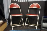 Red Folding Chairs x 2