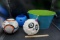Various Toys - Ball, Bucket, Stuffed Animal