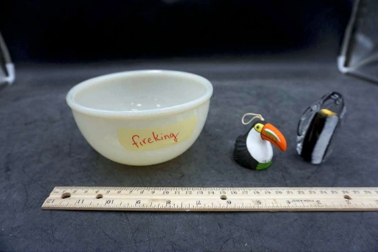Fire King Bowl & Toucan, Penguin