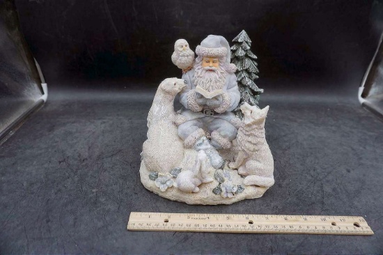 Wintry Santa w/ Animals Figurine