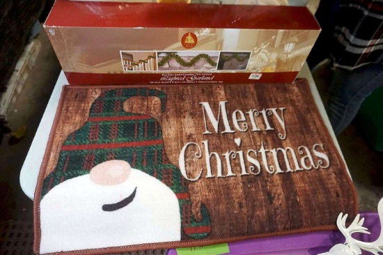 Lighted Garland, "Merry Christmas" Rug