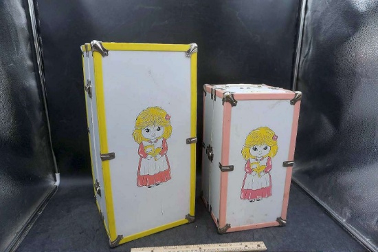 2 Doll Boxes w/ Dolls Inside