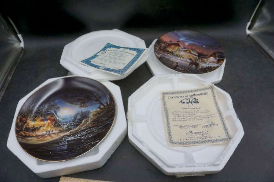 Terry Redlin Plates (2) "Trimming the Tree" & "Toasting Marshmallows"