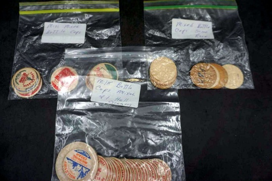 Mise, 1 Hull Creamery and Mixed Milk Bottle Caps